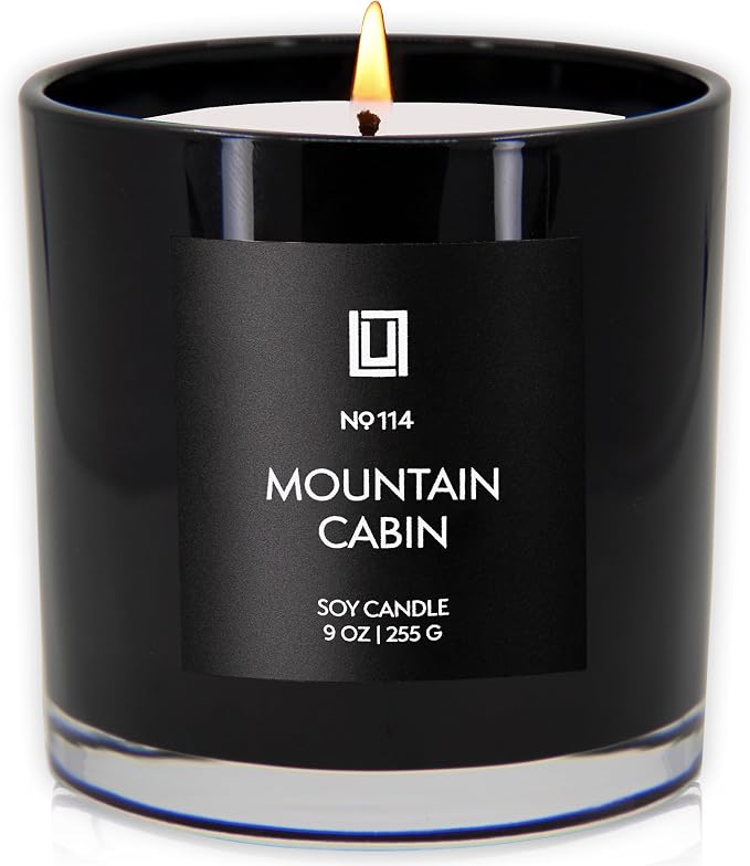 Lulu Candles | Mountain Cabin | Smells Like Outdoors & Pine | Luxury Scented Soy Jar Candle | Hand Poured in The USA | Highly Scented Long Lasting (9 Oz.)