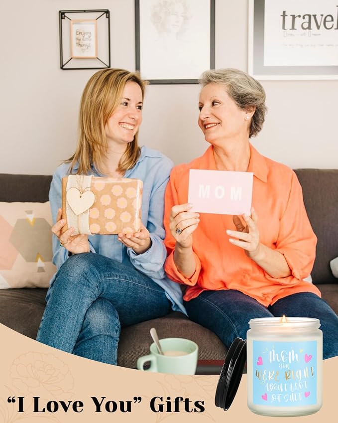 M&SENSE Mom You were Right Scented Candle, Thanksgiving Day Gift for Mother from Daughter Son, Presents for Christmas, Gag Gitfs for Step Mother