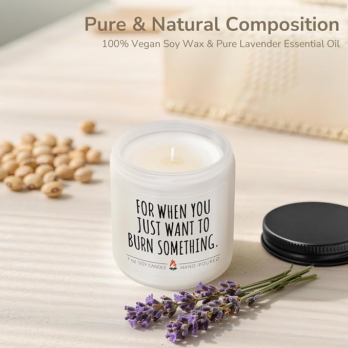 Gifts for Women, Get Well Soon Gift for Women, Funny Anniversary Birthday Gifts for Friend, Best Friend Present, Christmas Mothers Day Valentines Day Gift - Lavender Candles