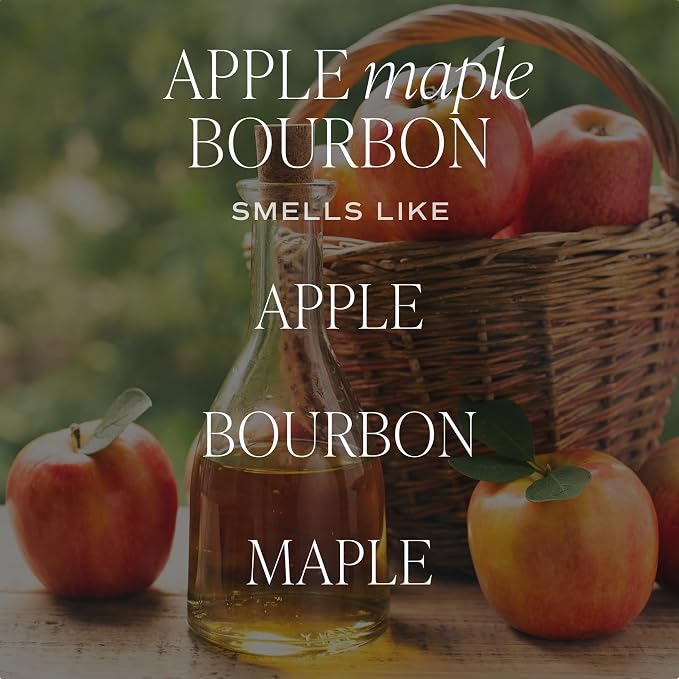 Sweet Water Decor Autumn Candle for Home, Scented - Apple Maple & Bourbon - Long Lasting 70 Hours Burn Time Candle Soy Wax - Decorative Candles Scented for Fall - Designed in USA 15oz