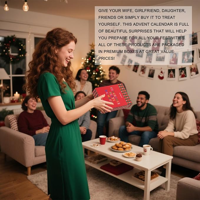 Christmas Gifts Advent Calendar 2025, Holiday Gifts for Women Christmas of Beauty Countdow Calendar, Skincare Advent Calendar New Year Gifts Baskets for Girlfriend, Wife, Mom, Girls