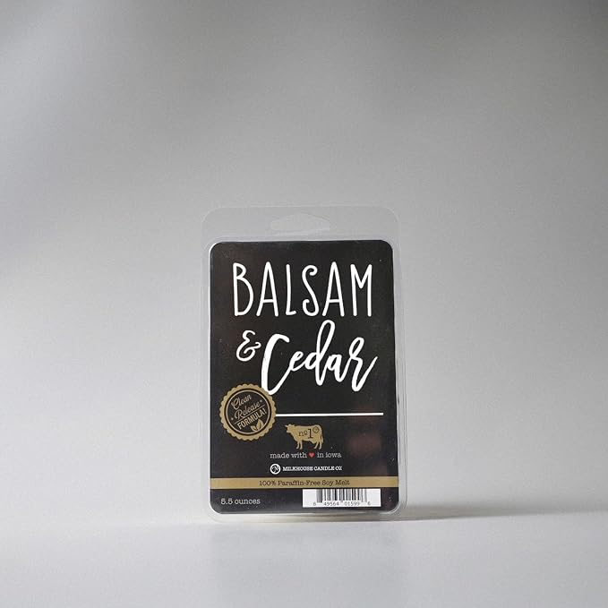 Milkhouse Candle Company Balsam & Cedar Soy Wax Melts - Fresh Balsam | Soft Cedar | Red Apple Scented - 5.5 oz, Hand-Poured, Made in the USA