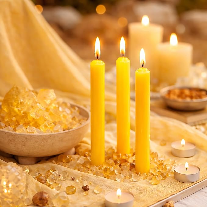 SOUL STICKS Pure Soul Magic Spell Chime Taper Candles 20 Pack - Ideal for Altar, Rituals, Ceremonies, Meditation Yellow Candle for Witchcraft Supplies, Wiccan Supplies, Candles Clearance