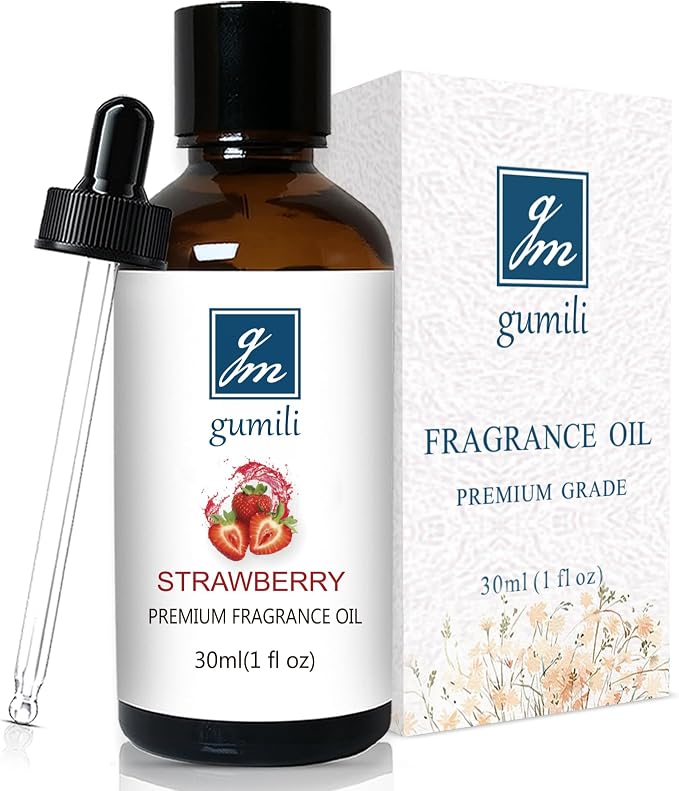 GM Gumili Strawberry Fragrance Oil, Perfume Oil, Home Scent Oils for Soaps, Candle Making, Dryer Balls, Diffusers, Laundry, Slime -1 oz /30ml