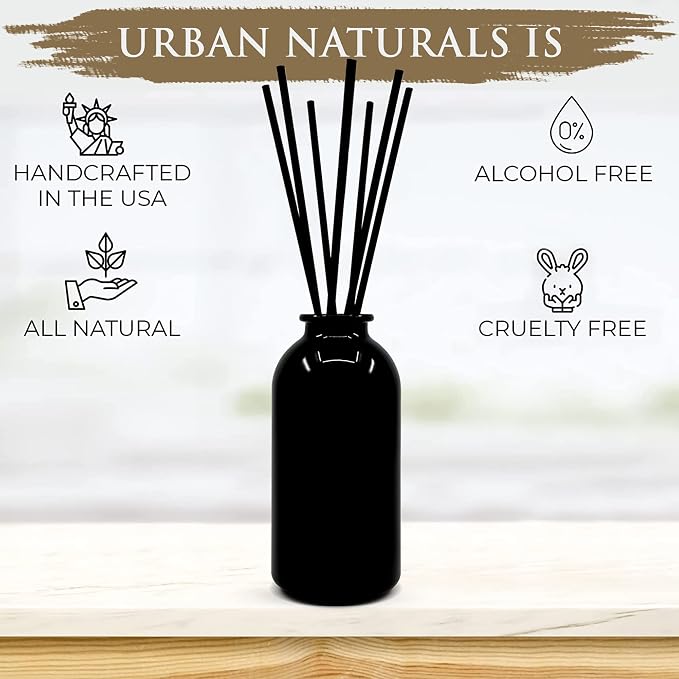 Urban Naturals Smoked Vanilla Reed Diffuser Set with Vanilla Bean, Sandalwood & Leather | Made in the USA