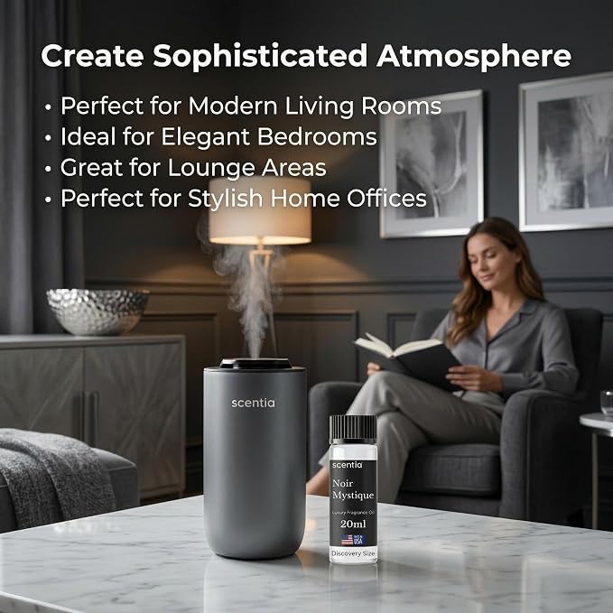 Scentia Noir Mystique Aromatherapy Oil for Diffuser – Hotel Scent Inspired by Edition Hotel – 20 mL – Rose, Bergamot & Musk Natural Fragrance Oil for Waterless & Cold Air Diffusers, Made in USA