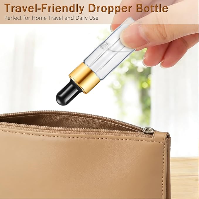 Elfenstall- 10Pcs 5ml 1/6 oz Glass Dropper Bottles Small Empty Bottle Liquid Containers Clear Mini Sample Vials for Perfume Essential Oils Cosmetic Aromatherapy Lab and Travel