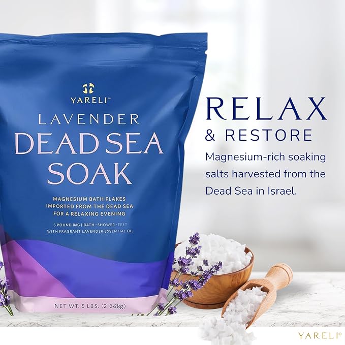 Yareli Magnesium Flakes Dead Sea Bath Soak, 5lb Lavender