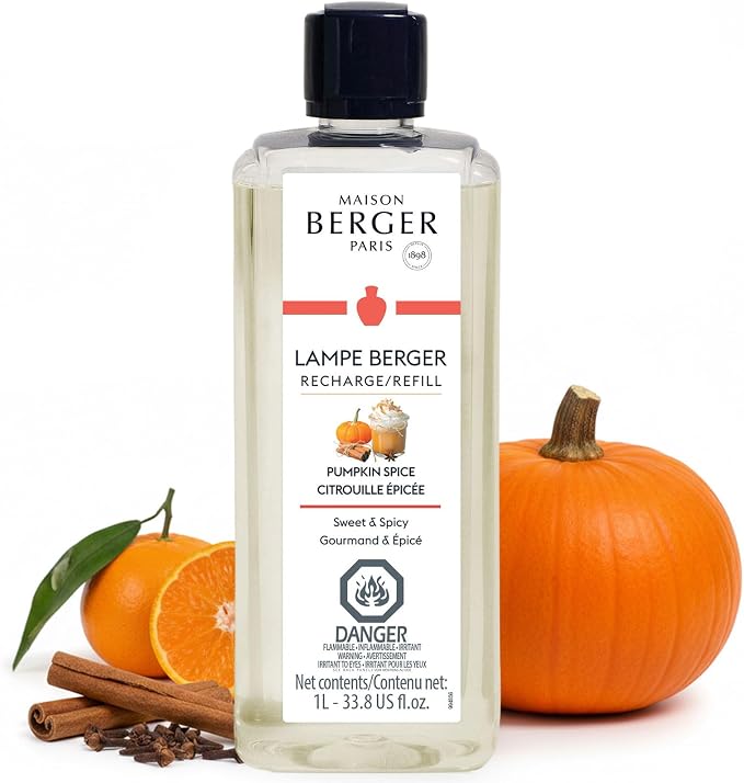 MAISON BERGER Lampe Berger Refill, 1 L, Pumpkin Spice | Catalytic Lamp Fragrance Refill, Helps Neutralize Odors, ~160 h Fragrance Diffusion, Made in France