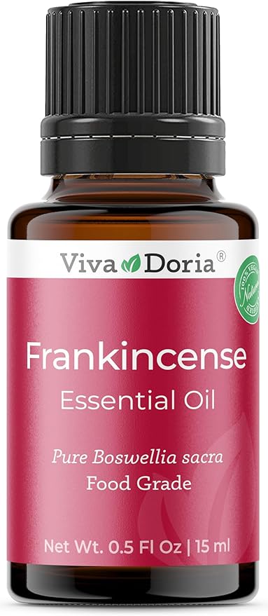Viva Doria Frankincense Essential Oil, 100% Pure, Natural Essential Oil, Undiluted, for Aromatherapy | Food Grade, 15 mL (0.5 Fluid Ounce)