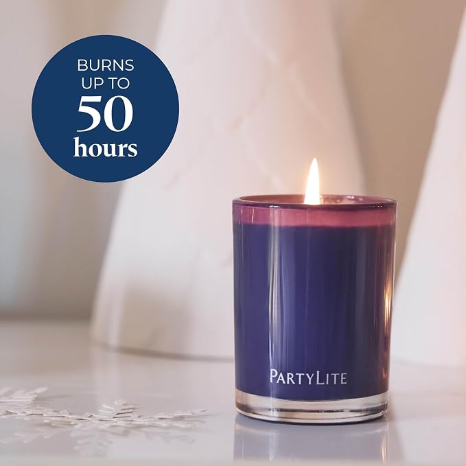 PartyLite Twilight Lavender Escential Jar™ Candle, Scented with Sleepy Lavender, Warm Tonka Bean & Soft Musk, 7.75oz 1-Wick Reusable Glass Jar, 50-Hour Burn, Aromatherapy Home Fragrance