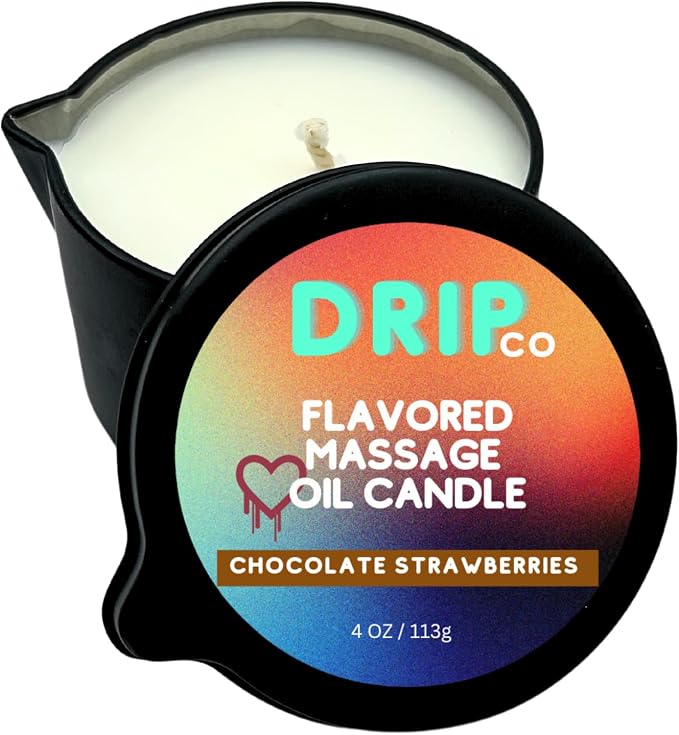 Massage Candle Chocolate Strawberry 4 oz, Couples Toys or Couples Gift