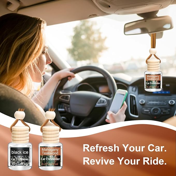 2Pack Air Freshener Diffuser, Hanging Air Fragrance Essential Oil Diffuser, Car Scents Accessories Cute Car Interior Decor,Romantic Valentines Day Gift for Her,Car Air Fresheners for Women & Men Gift