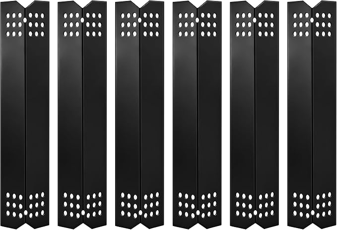Gas Grill Heat Plates, 14.56" L Porcelain Grill Burner Covers Replacement Parts Accessories for Nexgrill, Grill Master, Heavy Duty Thick Heat Shields 6 Pack