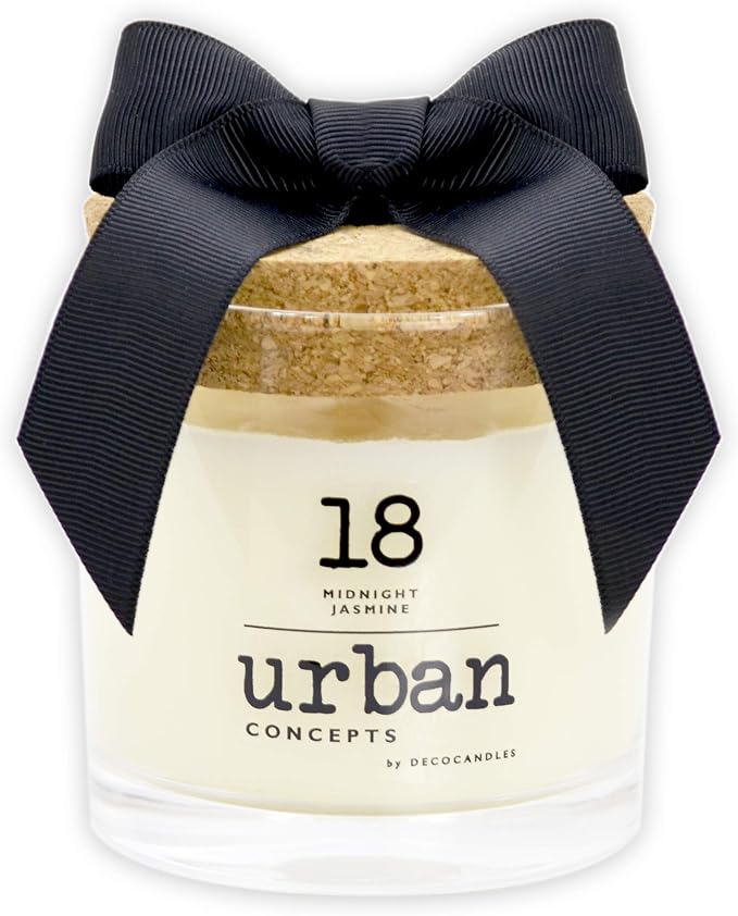 Urban Concepts by DECOCANDLES - Highly Scented Soy Candle - Long Lasting - Hand Poured in USA (Midnight Jasmine, 6.7 Oz.)