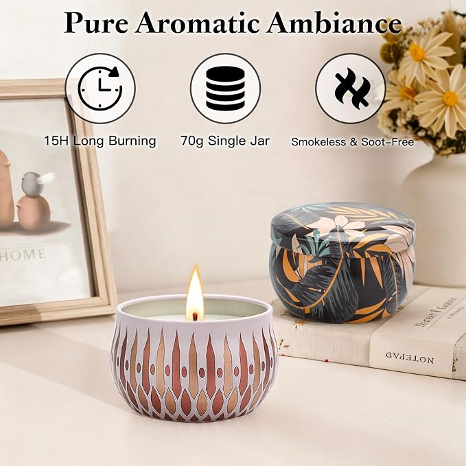Scented Candles Gifts Set, 24 Pack Candles for Home Scented, Long Lasting Soy Wax Aromatherapy Candle Gifts for Women, Gift for Birthday, Holiday