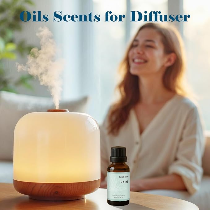 AmaKane Rain Fragrance Oil 30ml, Clean Fresh Essential Oil for Diffuser, Premium Scented Oil for Home Laundry, Candle & Soap Making Scents, Long-Lasting Aromatherapy Oil