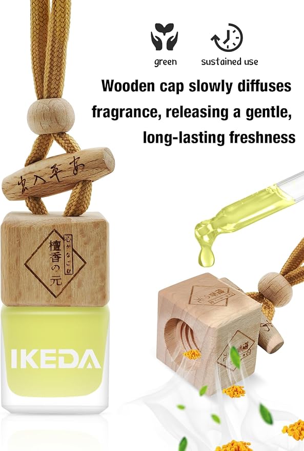 Ikeda Car Air Freshener: Hanging Car Smell Air Freshener | 10ml Hanging Car Perfume | Long Lasting Fragrance | Strong Scents Diffuser for Auto Home (Mango|Square)