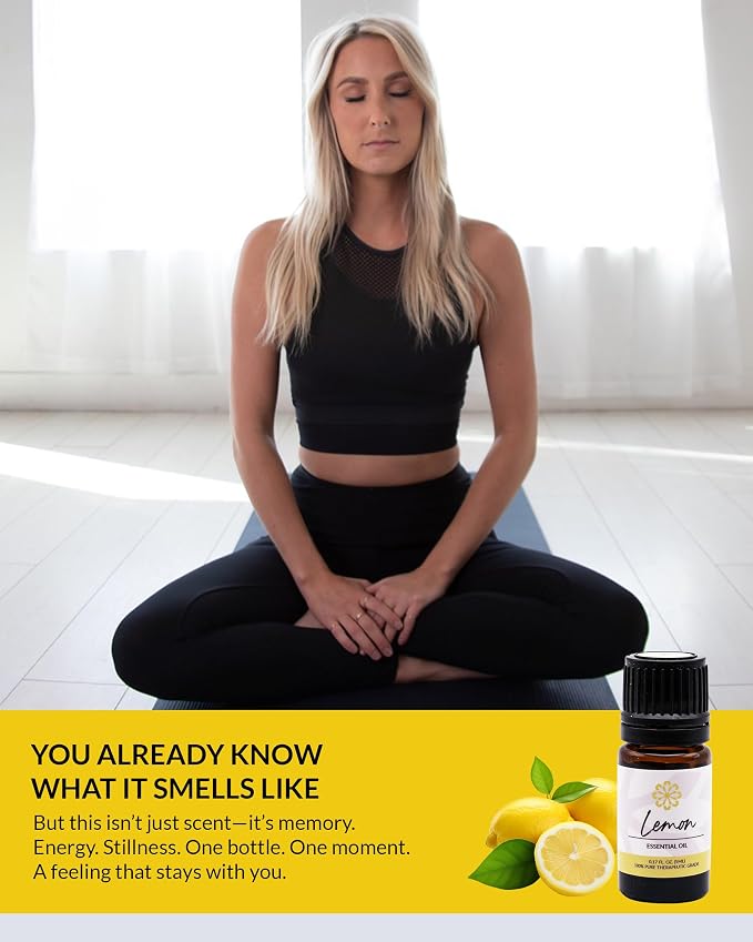 Essence Lemon Essential Oil, 5 ml | Aromatherapy Oil for Diffusers & Personal Use | Natural Fragrance for Relaxation, Clarity & Wellness | Made in USA | Citrusy & Uplifting Scent