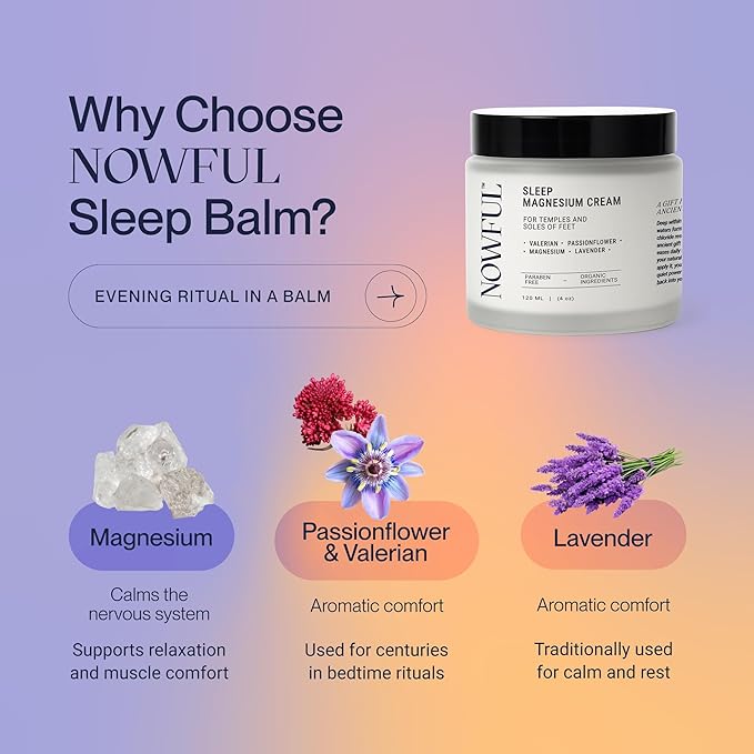 Magnesium Night Cream with Magnesium Chloride, Valerian Root, Passionflower & Lavender - Nourishing Body Balm with Organic Shea Butter for Your Evening Ritual - Made in USA, Women-Owned
