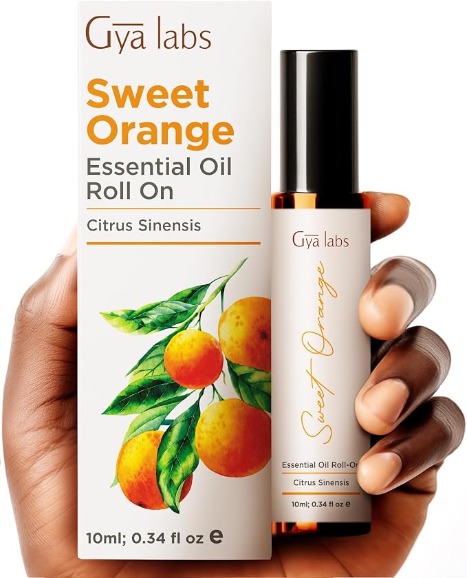 Sweet Orange & Lavender Roll On Set - Essential Oils Aromatherapy Roll On with Essential Oil Set - 2x0.34 fl oz - Gya Labs