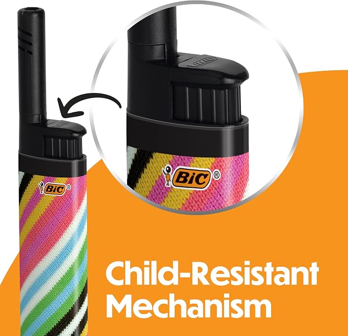 BIC EZ Reach Lighters, Reliable Candle Lighter with Safe Extended Wand, Assorted Designs, 6-Pack (Designs May Vary)
