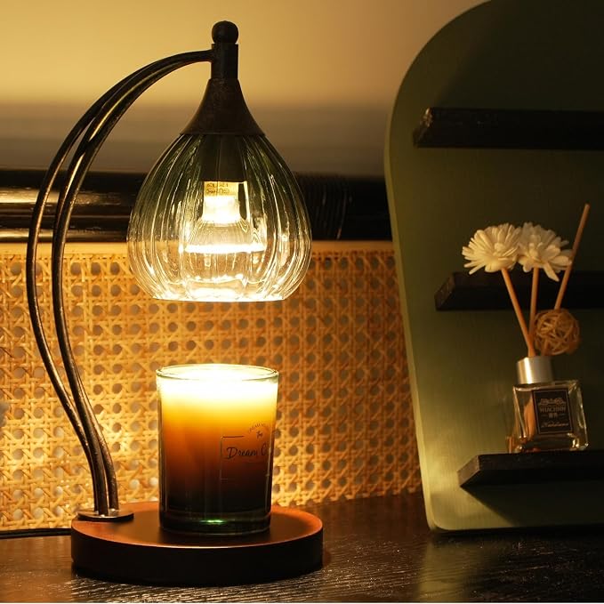 Candle Warmer Lamp with Timer and Dimmer - Electric Melter for Scented Jar Candles - Housewarming, New Home Decor