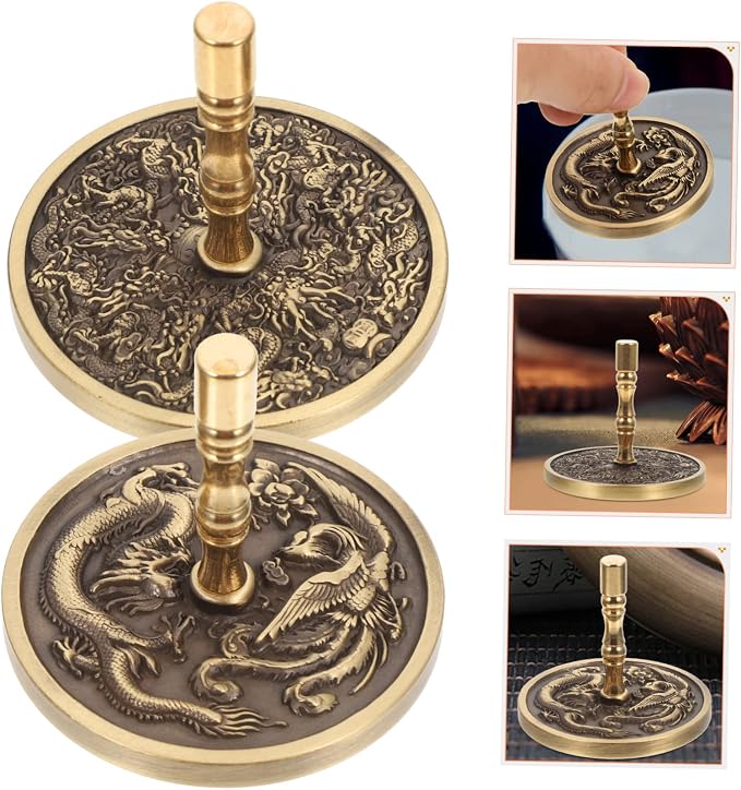 OUNONA 2Pcs Brass Incense Mold Kit for DIY Incense Making Decorative Aromatherapy Tool for Home Office Yoga Meditation Room Lightweight and Portable Design
