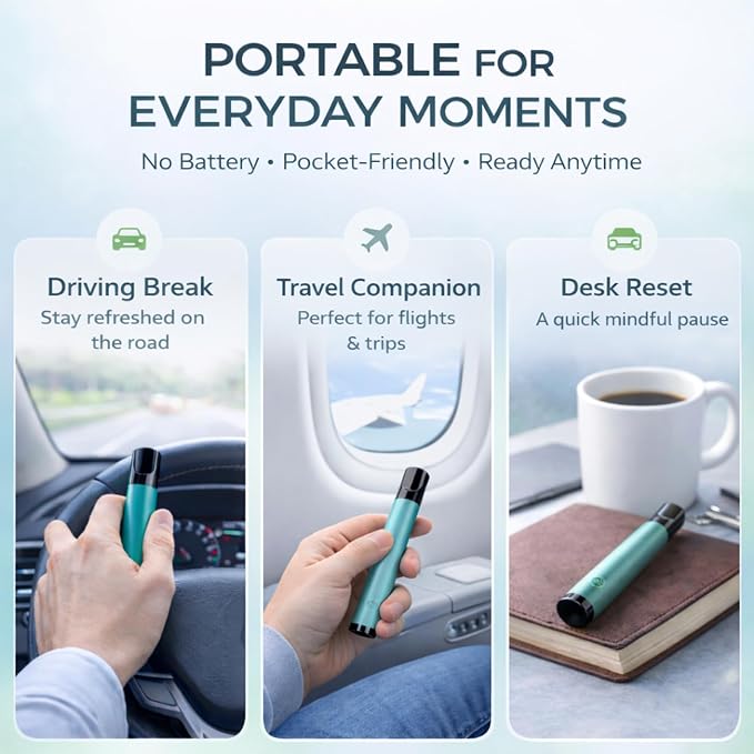 Herbal Diffuser Pen 2 Pack, Natural Mint Aroma Botanical Fragrance Stick, Fresh Scent Stick, Portable Non-Electric Herbal Diffuser for Desk, Travel, Home