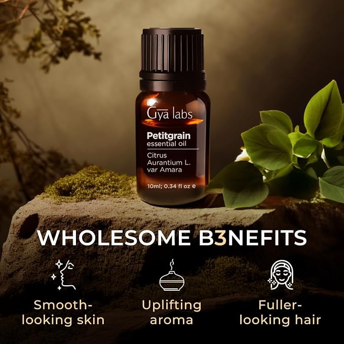 100% Pure Petitgrain Essential Oil - 0.34 Fl Oz - Petitgrain Oil for Hair, Skin, Diffuser, Aromatherapy & DIY Candle Making Scent