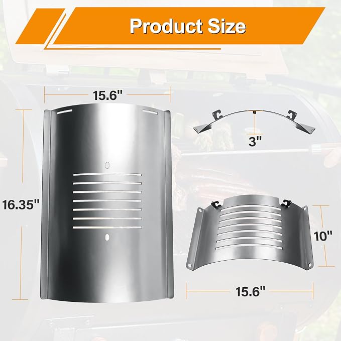 Flame Broiler Kit for Pit Boss PB1230 Pellet Gas Combo Grill with Slide Cover and Bottom, 1230 Grill Heat Deflector Diffuser Replacement Parts for Pit Boss PB1230CC, PB1100PSC1/PSC2/PSC3 Pellet Smoker