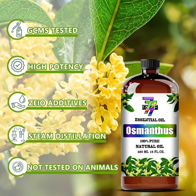 Osmanthus Essential Oil, Osmanthus Oils, for Diffuser, Home, Bedroom, Yoga, Office, Humidifier, DIY Candle Making, Soap, Gift, Essential Oil, GV77ZF Osmanthus Fragrance Oil - 16 fl oz (480 ml)