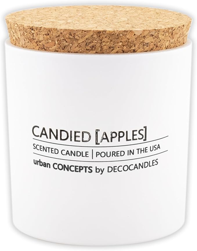 Urban Concepts by DECOCANDLES - Candied Apples - Highly Scented Soy Candle - Long Lasting - Hand Poured in USA (9 Oz. Cork)