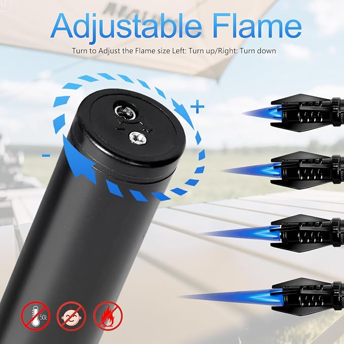 Portable Small Torch Lighter Handheld with Visual Window for Candles Grill Fireplaces Camping Stocking Stuffers Gifts for Men Dad, Butane Lighter Unique Birthday Gift Cool Gadgets(Gas Not Included)