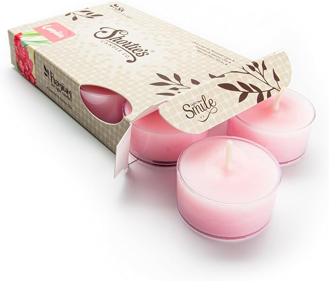 Pure Carnation Premium Tealight Candles - Highly Scented with Essential & Natural Oils - 6 Pink Tea Lights - Beautiful Candlelight - Made in the USA - Flower & Floral Collection