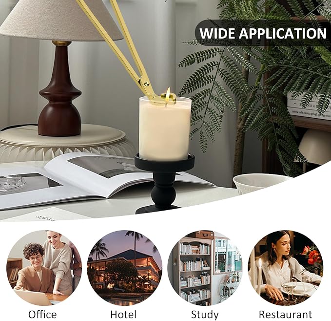 Candle Wick Trimmer, Stainless Steel Wick Clipper Cutter Scissor, Antique Candle Accessory Gift for Candles Lovers (Gold)