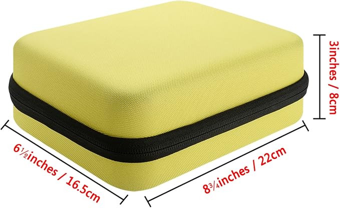 LUEXBOX Essential Oil Storage Case/Essential Oil Carrying Case/Essential Oil Case [Multiple Sizes] + Jade Roller for Face & Oil Opener & Stickers & Funnel & Transfer Pipette (yellow)