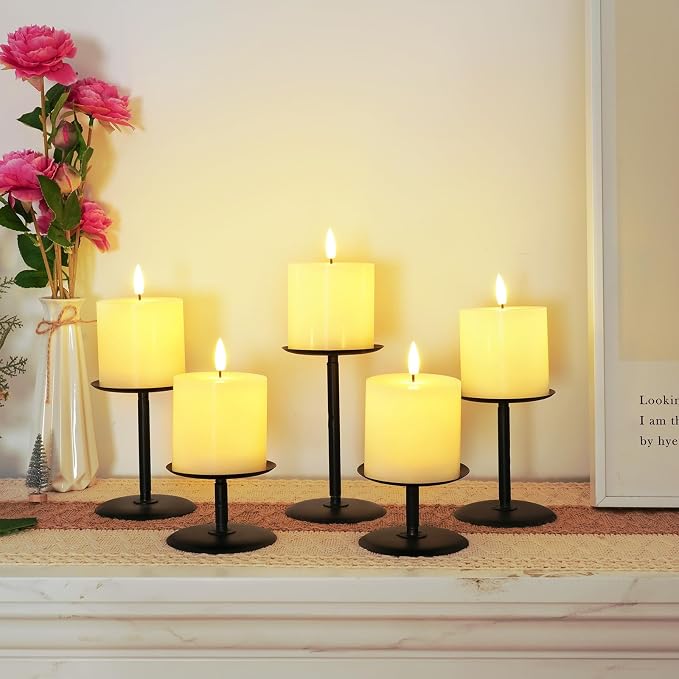 Homemory White Flameless Candles Battery Operated with Remote Timer, 3x3 Real Wax LED Pillar Candle for Home Fireplace Bedroom Living Room Party, Set of 3