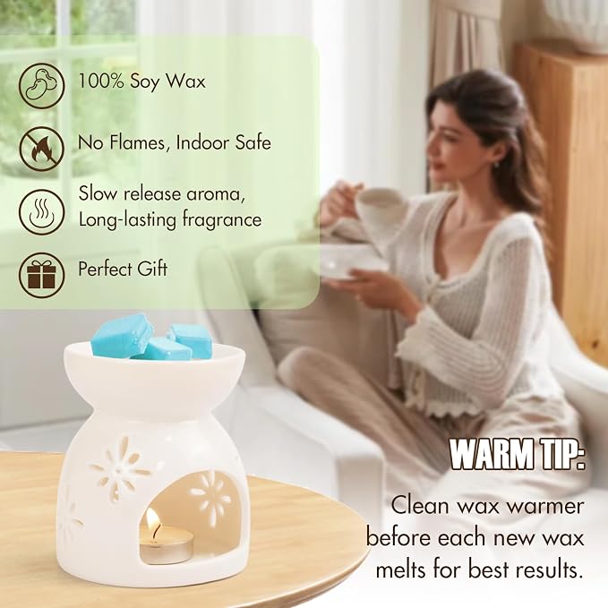 SCENTORINI Wax Melts Wax Cubes, Soy Wax Cubes for Wax Warmer, Ocean Breeze, Fresh Linen, Bohemia Forest, Winds in Summer, 4 x 2.5 oz