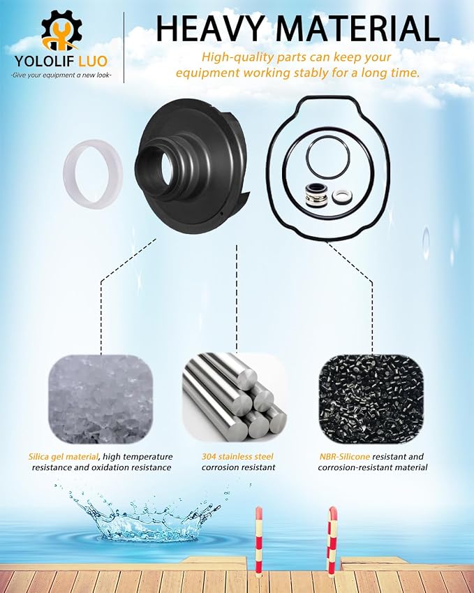Pool Pump Parts (Includes Items: SPX3200B3 Pump Diffuser and SPXHKIT100 Pool Pump Seal Kit) Compatible with SP3200EE, SP3200X, SP3400, SP3600, VS 900 and VS 950 Pump Series