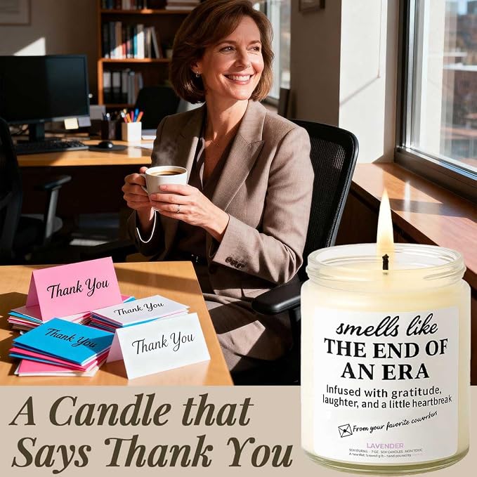 Retirement Gift for Woman – Unique & Heartfelt Retirement Gifts for Men – Lavender Memorable Farewell Gifts for Coworkers, Present for Boss, Friend, Office Goodbye Party by Joyqua, White