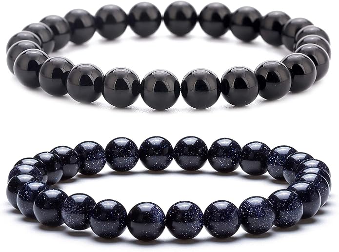 Men Women 8mm Natural Stone Lava Rock Diffuser Bracelet Elastic Yoga Agate Beads Bracelet Bangle