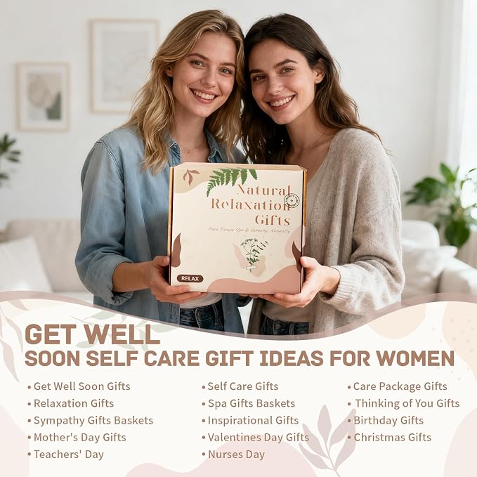 Birthday Gift for Women, Get Well Soon Self Care Package, Unique Spa Gift Basket Thank You Gifts for Mom Grandma Wife Best Friend Sister Her Mothers Day