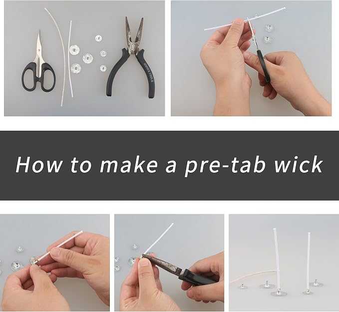 MILIVIXAY 400pcs Candle Wick Tabs - 2 Size Multi-Purpose Wick Tabs 20mm 12mm Perfect for Wide Variety Wicks.