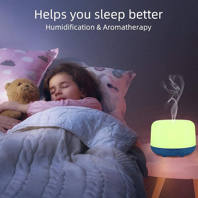 Marchred 300ML Essential Oil Diffuser with Remote Control, 7 LED Color Changing Light,Ultrasonic Cool Mist Scent Humidifier