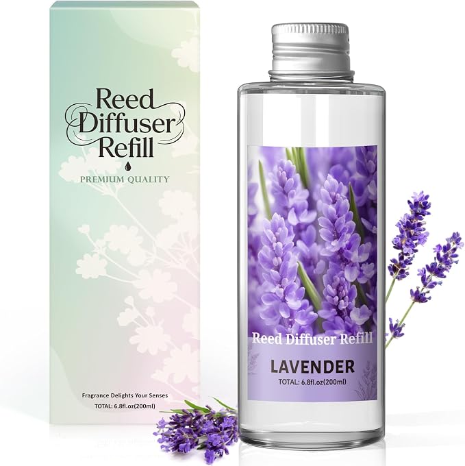 SCENTORINI Reed Diffuser Oil Refill, Lavender Diffuser Oil 6.76 Fl Oz, Natural Scented Essential Oil Refill Long Lasting Summer Home Fragrance for Room Spa Aromatherapy Bathroom Home Decor