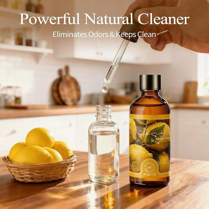 Essential Oil Lemon 3.38 fl oz with Glass Dropper, Pure Fragrance Oils | Aromatherapy, Natural Essential Oils for Diffusers for Perfect for Diffuser, Home, Yoga, DIY Candle and Soap Making - 100ml