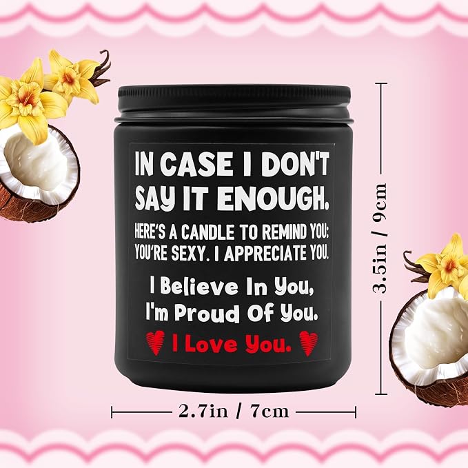 Lihome Gifts for Him - Anniversary Wedding, Birthday, Christmas, Friendship Gifts, Natural Soy Wax Vanilla Coconut Scented Candles(7oz)