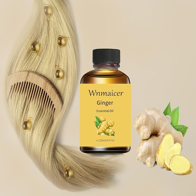 Ginger Oil 4 Oz -Premium Ginger Essential Oil for Skin, Massage, Diffuser, DIY Soap & Aromatherapy 120 mL