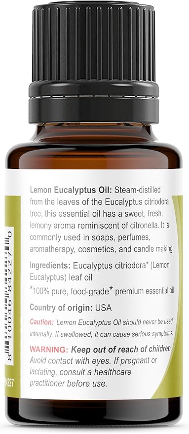 Viva Doria Lemon Eucalyptus Essential Oil, 100% Pure, Natural, Lemon-Eucalyptus Essential Oil, Undiluted, for Aromatherapy | Food Grade, 30 mL (1 Fluid Ounce)